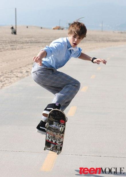 Justin Bieber Skateboarding For Teen Vogue. April 12, 2010, 1:03 pm